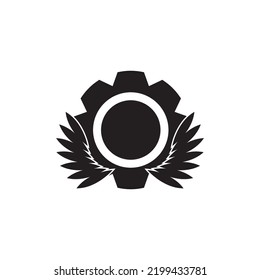 gear wing icon vector illustration symbol design