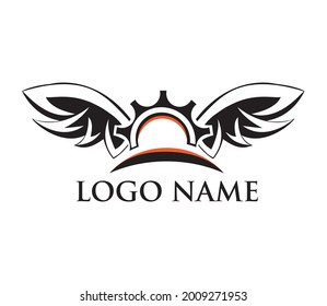 gear and wing logo, engine logo, simple trendy suitable for companies and websites