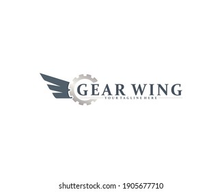 GEAR WINGS VECTOR LOGO DESIGN