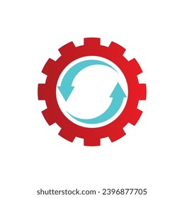 gear work circle arrow vector logo
