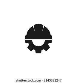 Gear and work helmet, engineering simple icon vector illustration