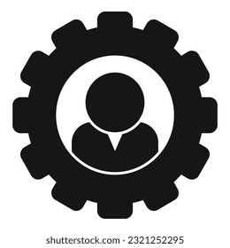 Gear work icon simple vector. Business human. Staff company
