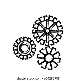gear work mechanical cooperation sketch