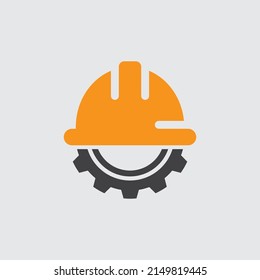 Gear Worker Hat Worker Helmet Logo Stock Vector (Royalty Free ...