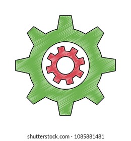 Gear working symbol scribble