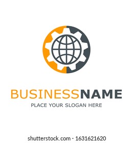 gear world vector logo template. suitable for business, web and automotive
