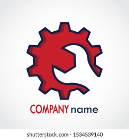 gear wrench color logo design