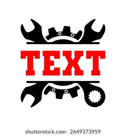 Modelo de logotipo personalizável da chave de engrenagem