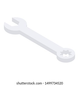 Gear wrench icon. Isometric of gear wrench vector icon for web design isolated on white background