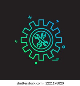 gear wrench icon vector design