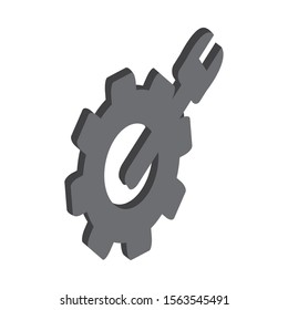 Gear with a wrench icon - Vector illustration design