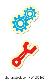 Gear and Wrench Icons