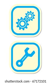 Gear and Wrench Icons