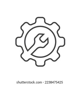 gear wrench line icon vector concept design template web