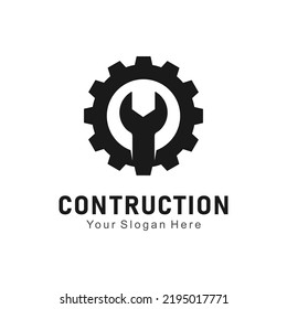 gear wrench logo vector template