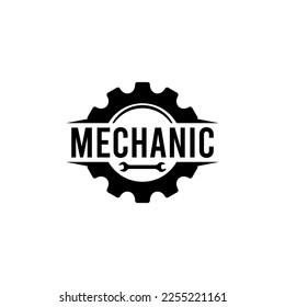 gear and wrench mechanic logo design. Vector illustration gear and wrench mechanic. modern logo design vector icon template