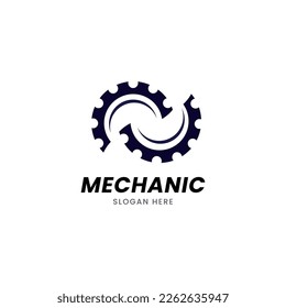 gear and wrench mechanic logo icon vector