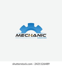 Gear and wrench mechanic logo icon vector, Perfect logo for business related to automotive industry.
