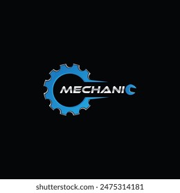 gear and wrench mechanic logo icon vector