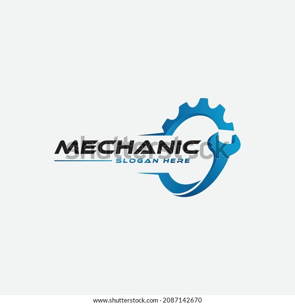 gear and wrench\
mechanic logo icon vector