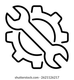 Gear and wrench settings icon	
