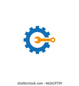 Gear & Wrench Symbol Vector