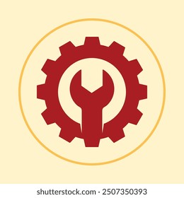 Gear wrench trendy icon logical abstract vector illustration colorful artwork.eps