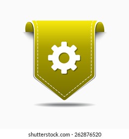 Gear Yellow Vector Icon Design