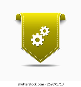 Gear Yellow Vector Icon Design