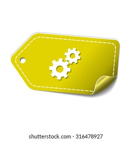 Gear Yellow Vector Icon Design