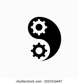 Gear Yin Yang Symbol Vector Eps 10