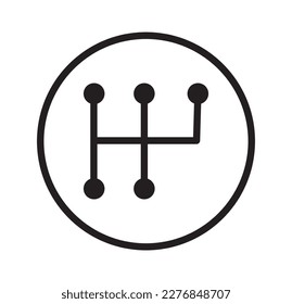 Icono de la caja de cambios. Ilustración de vectores en blanco y negro.