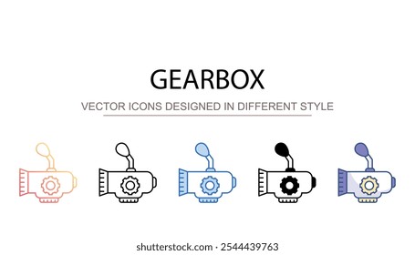 Diseño de icono de caja de cambios con fondo blanco