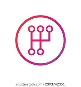 Gearbox Icon. Gearbox Gradient Icon Symbol Vector Illustration
