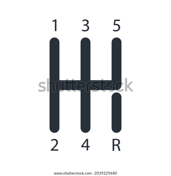 The gearbox icon. Manual transmission — a\
transmission in which the gearshift is organized by means of a\
mechanical drive. Vector illustration isolated on a white\
background for design and\
web.
