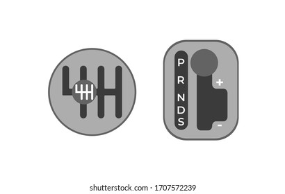 Gearbox-Icon-Set. Einfache Set einfacher manueller Schaltgetriebe-Vektorsymbole für Webdesign auf weißem Hintergrund