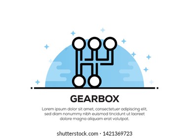 GEARBOX AND ILLUSTRATION ICON CONCEPT