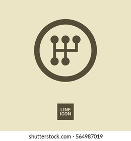 gearbox isolated minimal icon. transmission line vector icon for websites and mobile minimalistic flat design.