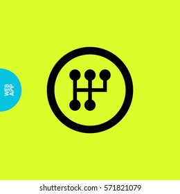 gearbox isolated minimal icon. transmission line vector icon for websites and mobile minimalistic flat design. - Shutterstock ID 571821079