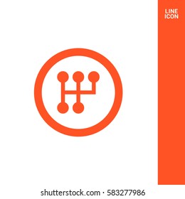 gearbox isolated minimal icon. transmission line vector icon for websites and mobile minimalistic flat design.