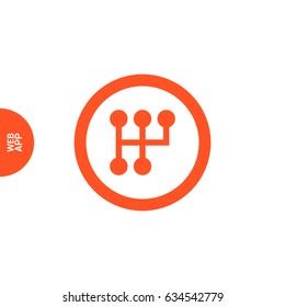 gearbox isolated minimal icon. transmission line vector icon for websites and mobile minimalistic flat design.
