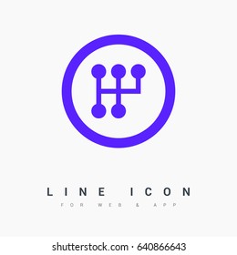 gearbox isolated minimal icon. transmission line vector icon for websites and mobile minimalistic flat design.