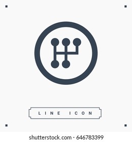 gearbox isolated minimal icon. transmission line vector icon for websites and mobile minimalistic flat design.