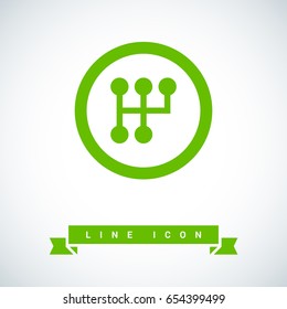 gearbox isolated minimal icon. transmission line vector icon for websites and mobile minimalistic flat design.