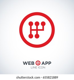 gearbox isolated minimal icon. transmission line vector icon for websites and mobile minimalistic flat design.