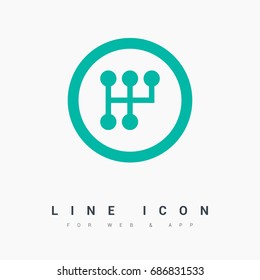 gearbox isolated minimal icon. transmission line vector icon for websites and mobile minimalistic flat design.