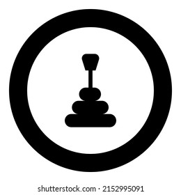 Gearbox manual shift automatic transmission icon in circle round black color vector illustration image solid outline style