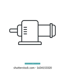 Gearbox output shaft icon vector illustration logo template for many purpose. Isolated on white background.