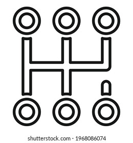 Gearbox scheme icon. Outline Gearbox scheme vector icon for web design isolated on white background
