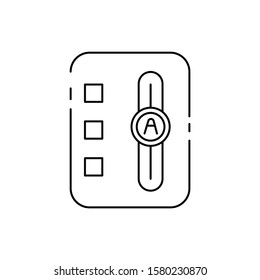 gearbox, shifter, automatic line icon on white background